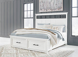 Ashbryn White/Natural King/California King Storage Footboard