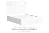 Ashbryn White/Natural California King Panel Rails