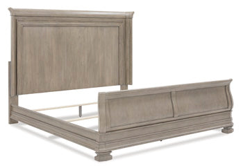 Lexorne Gray Queen Sleigh Footboard With Rails