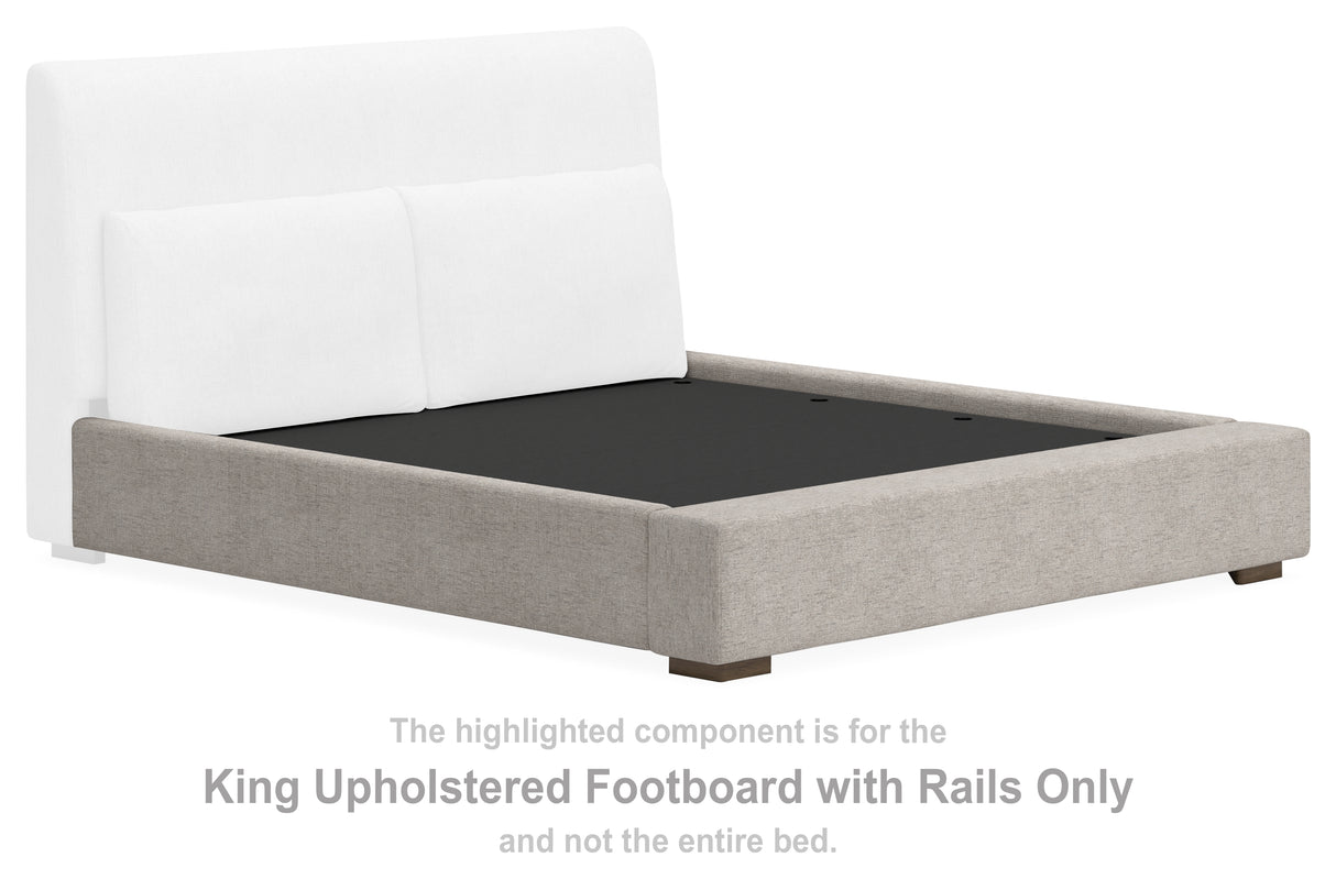 Cabalynn Oatmeal King Upholstered Footboard With Rails