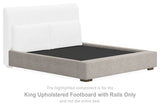 Cabalynn Oatmeal King Upholstered Footboard With Rails