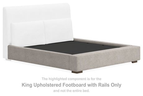 Cabalynn Oatmeal King Upholstered Footboard With Rails