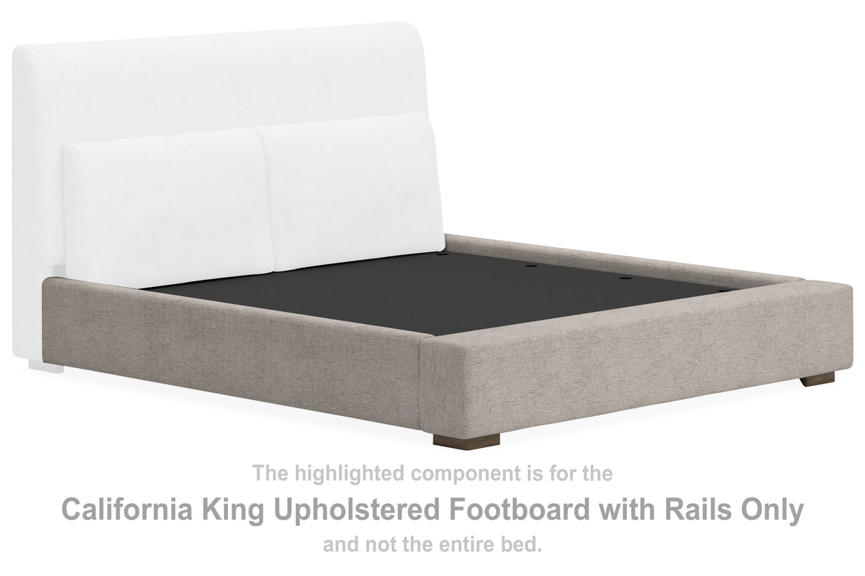 Cabalynn Oatmeal California King Upholstered Footboard With Rails