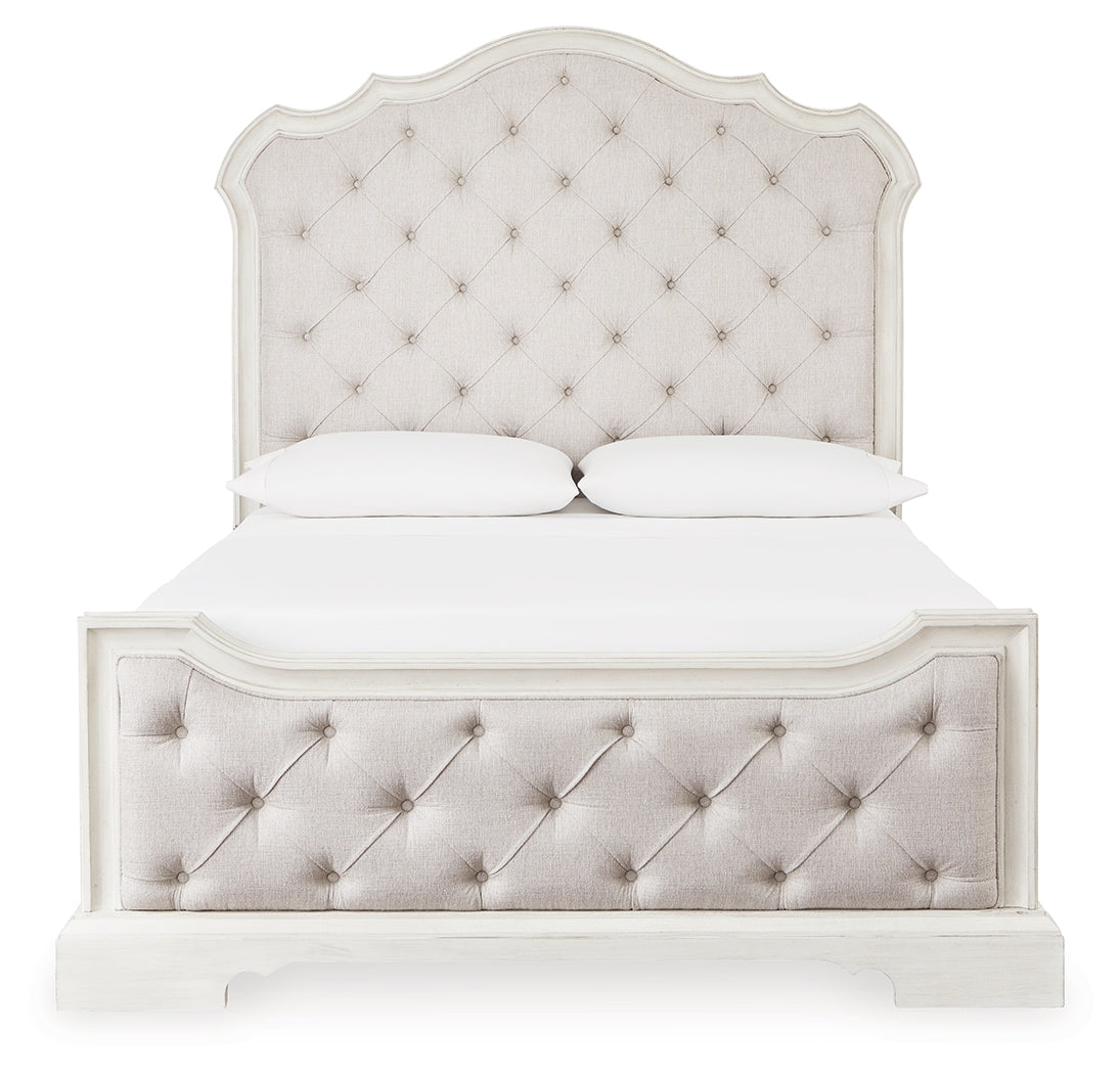 Arlendyne Queen Upholstered Bed, Dresser and Mirror