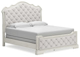 Arlendyne California King Upholstered Bed, Dresser and Mirror