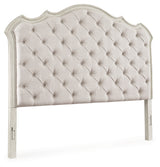 Arlendyne Antique White Queen Upholstered Panel Headboard