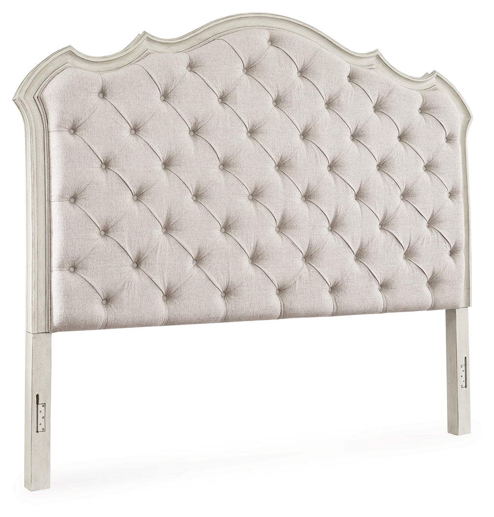 Arlendyne Antique White King/California King Upholstered Panel Headboard