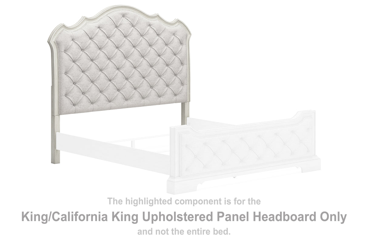 Arlendyne Antique White King/California King Upholstered Panel Headboard