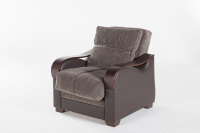 Bennett 3 Seat Sleeper (Armoni Brown)/W Brown Vynil  2 Pieces