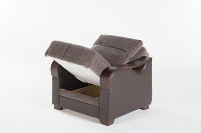 Bennett Armchair (Armoni Brown)/W Brown Vynil  2 Pieces