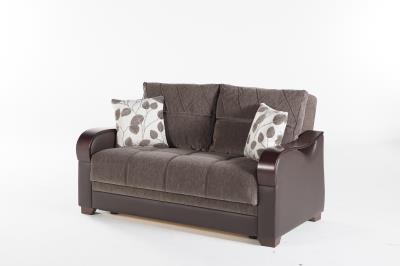 Bennett Armchair (Armoni Brown)/W Brown Vynil  2 Pieces