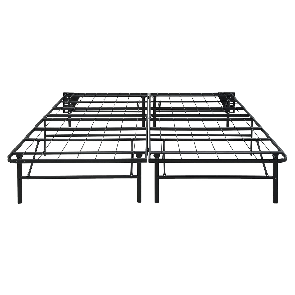 Elevated California King Foldable Metal Platform Bed Frame, Toolless