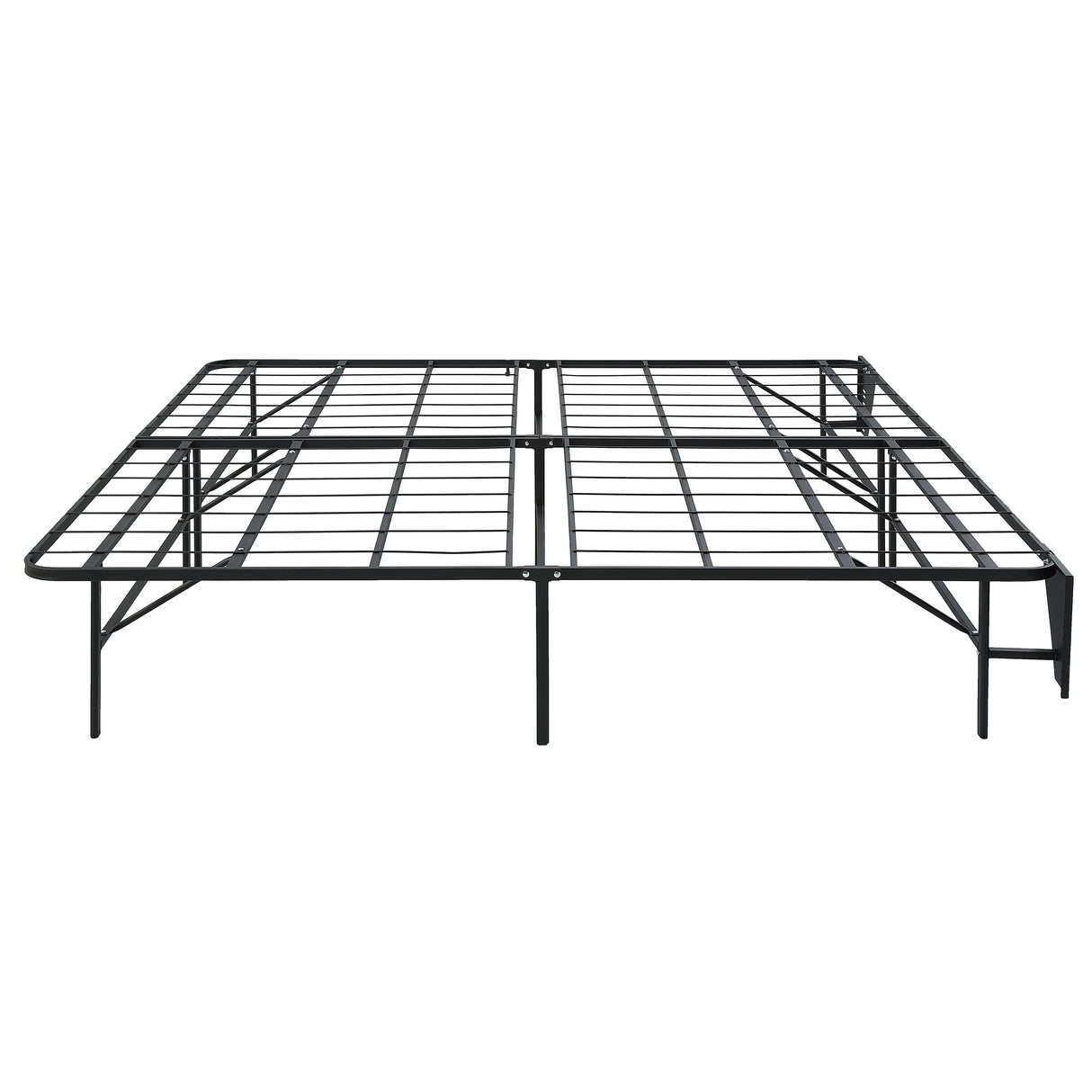 Elevated Eastern King Foldable Metal Platform Bed Frame, Toolless