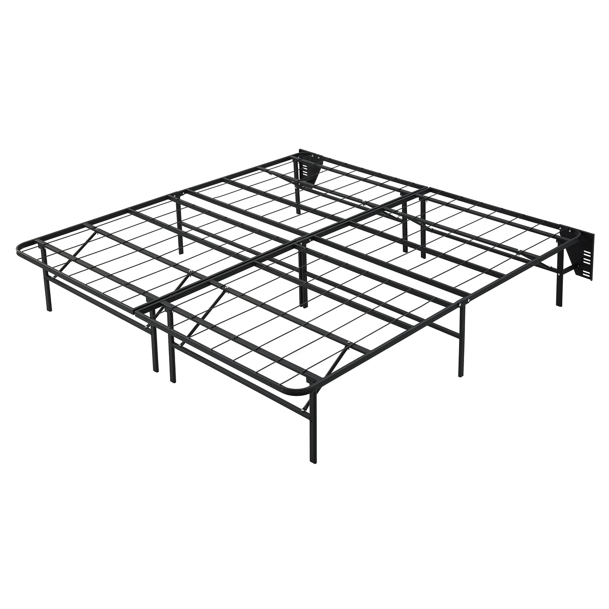 Elevated Eastern King Foldable Metal Platform Bed Frame, Toolless