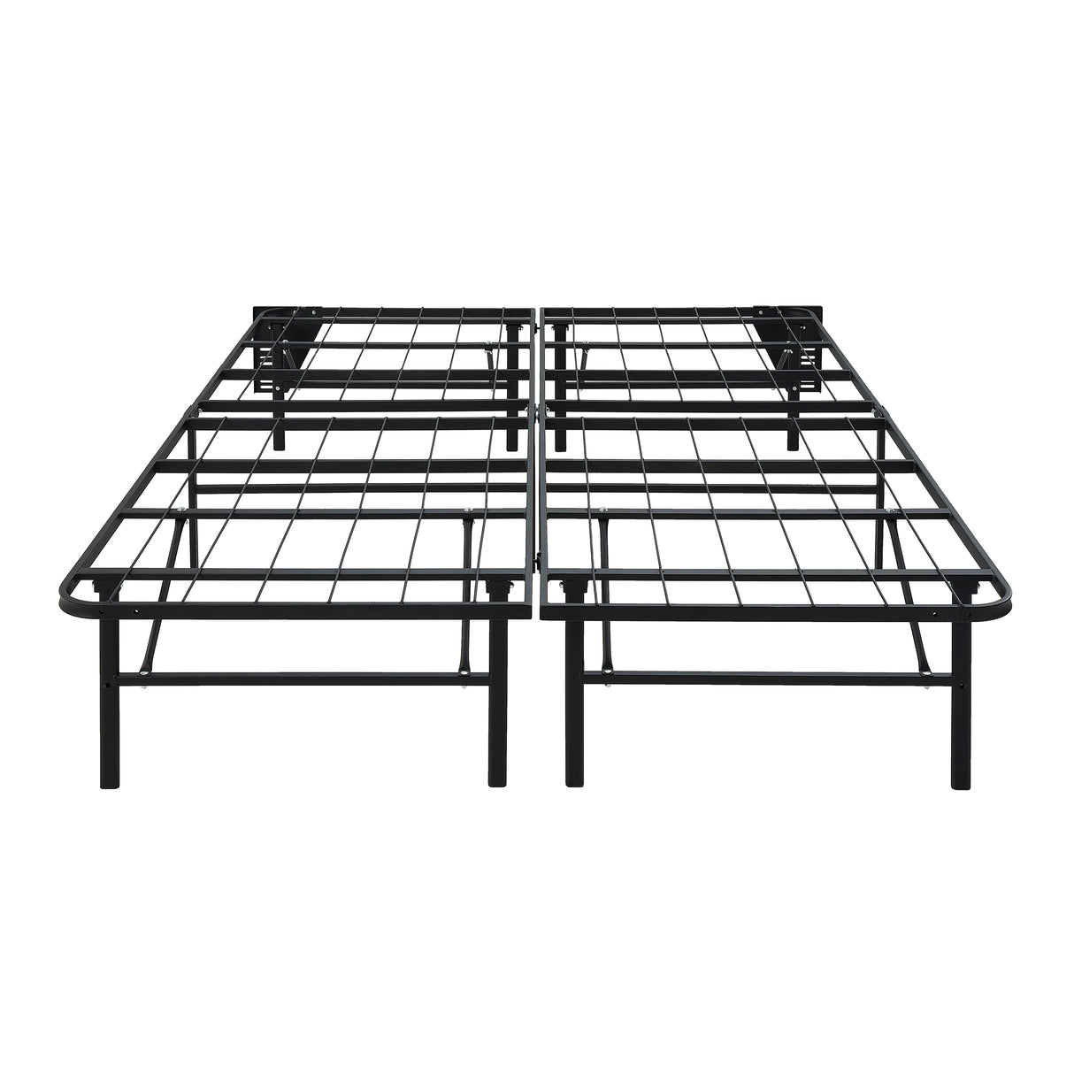 Elevated Full Foldable Metal Platform Bed Frame, Toolless