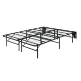 Elevated Full Foldable Metal Platform Bed Frame, Toolless