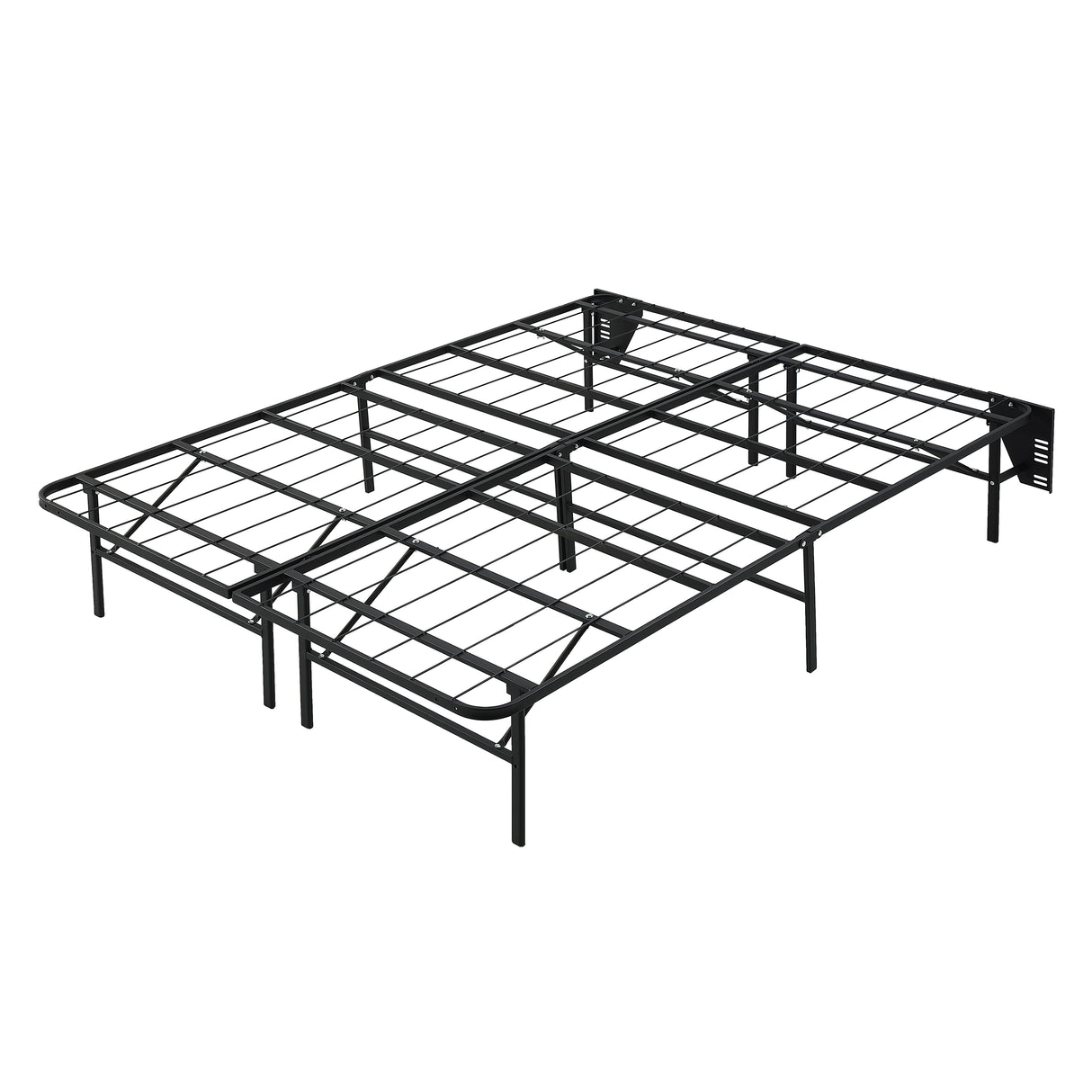 Elevated Queen Foldable Metal Platform Bed Frame, Toolless