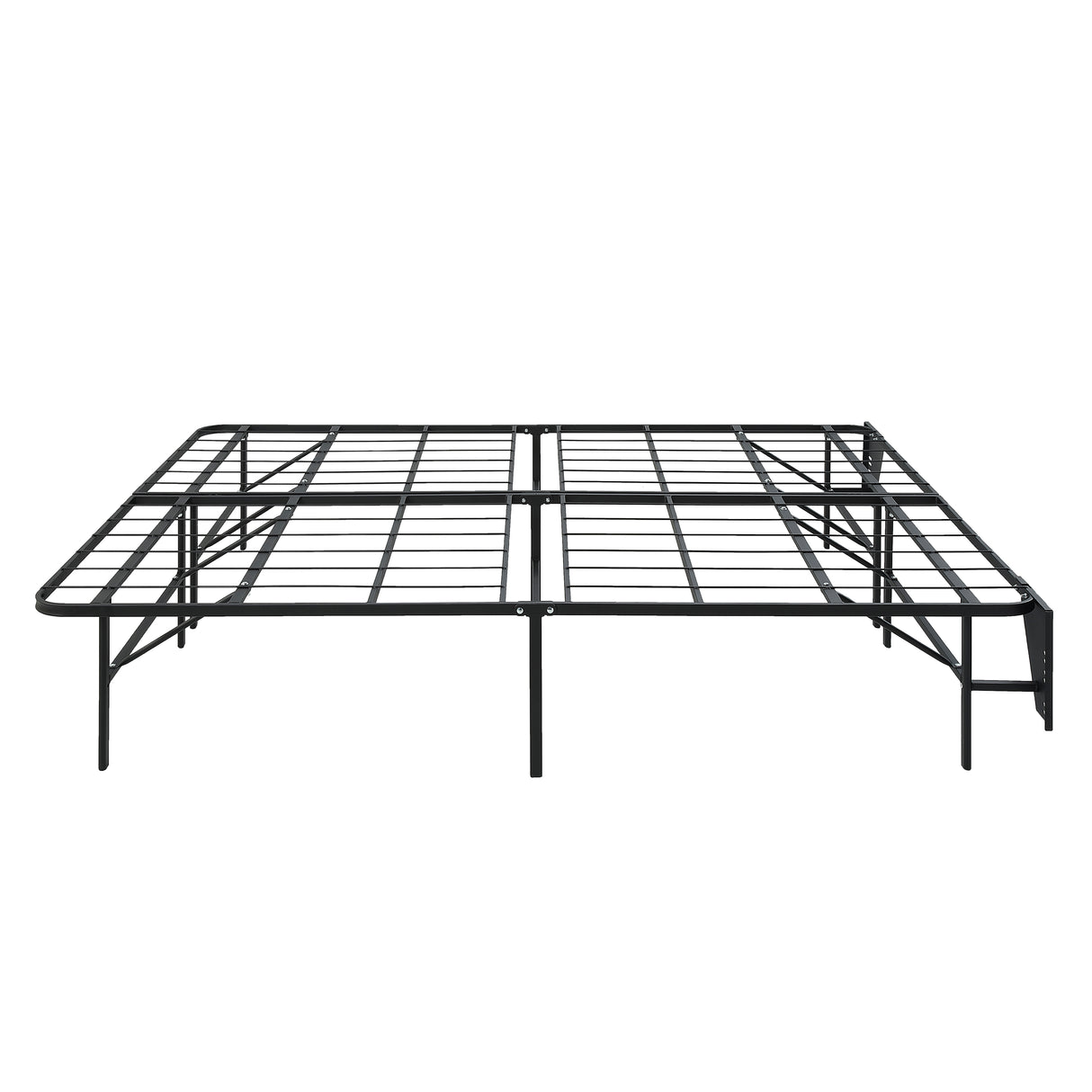 Elevated Queen Foldable Metal Platform Bed Frame, Toolless