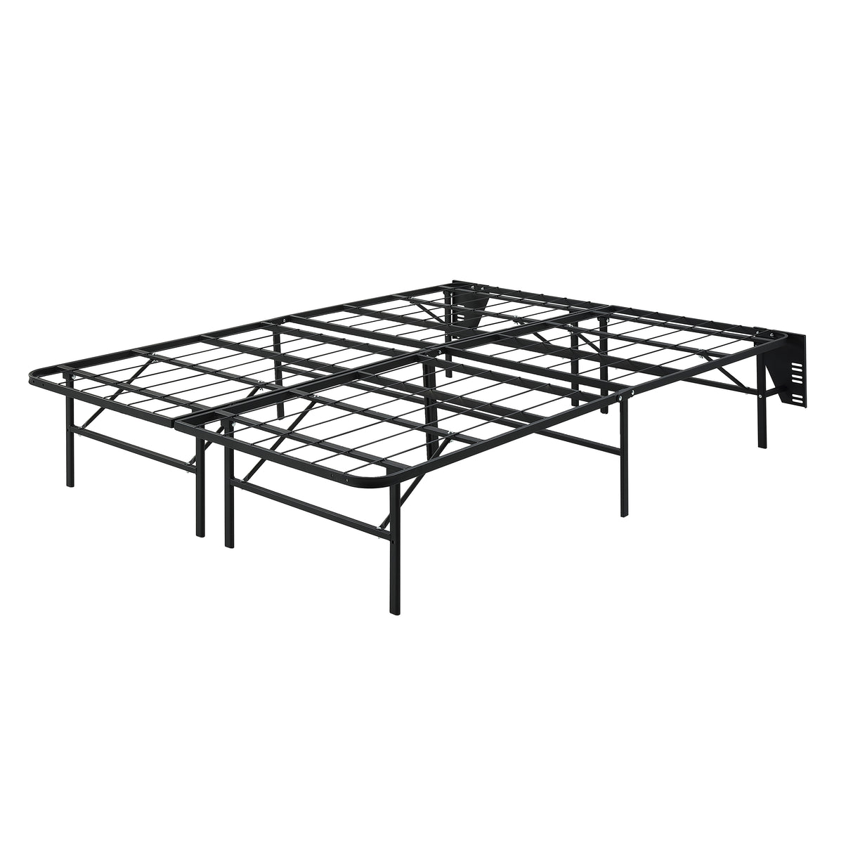 Elevated Queen Foldable Metal Platform Bed Frame, Toolless