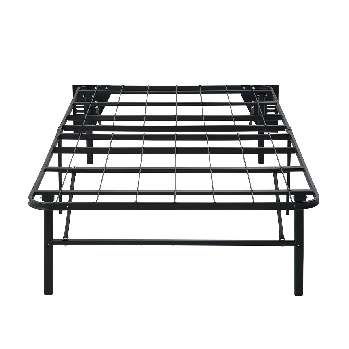 Elevated Twin Foldable Metal Platform Bed Frame, Toolless