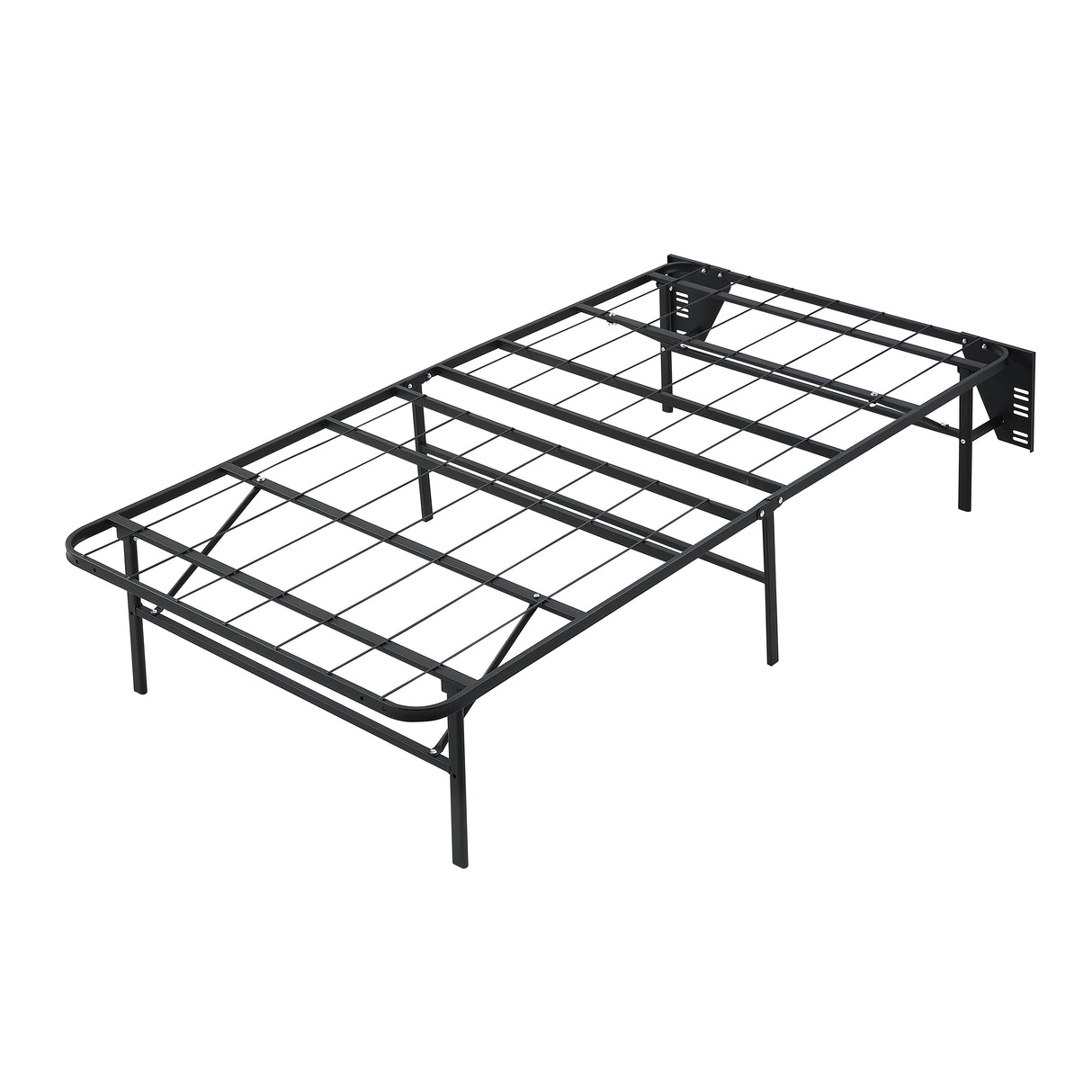 Elevated Twin Foldable Metal Platform Bed Frame, Toolless