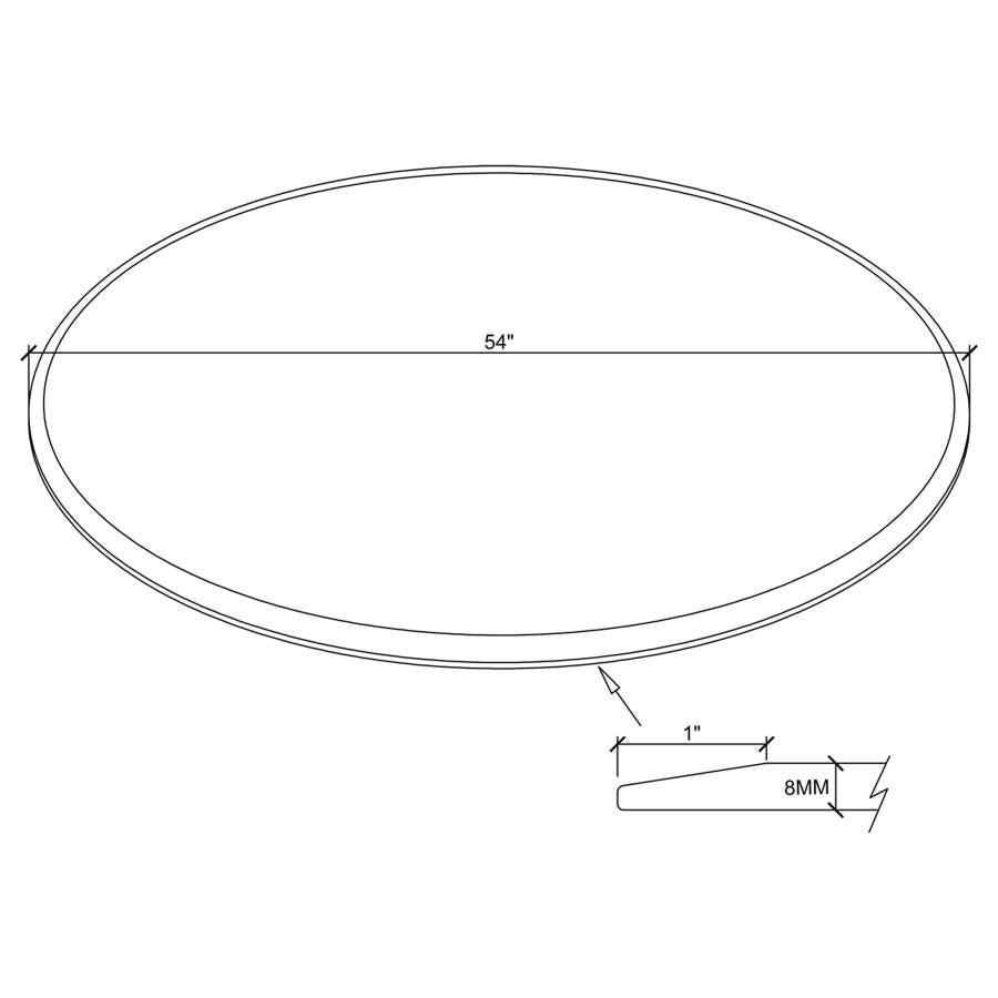 54" Round Occasional Glass Top Clear