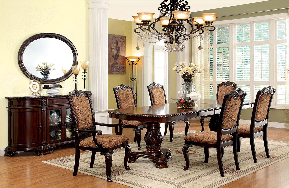 Bellagio Brown Cherry Dining Table 7 Piece