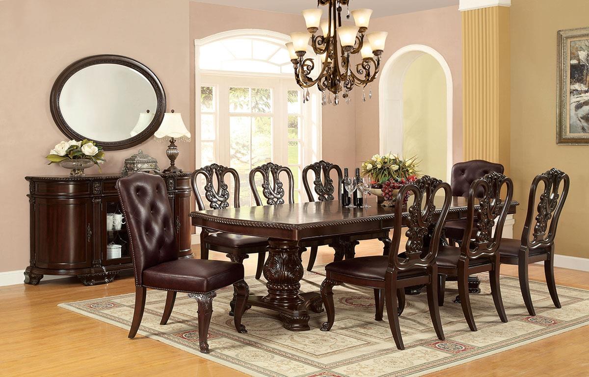 Bellagio Brown Cherry Dining Set 7 Piece