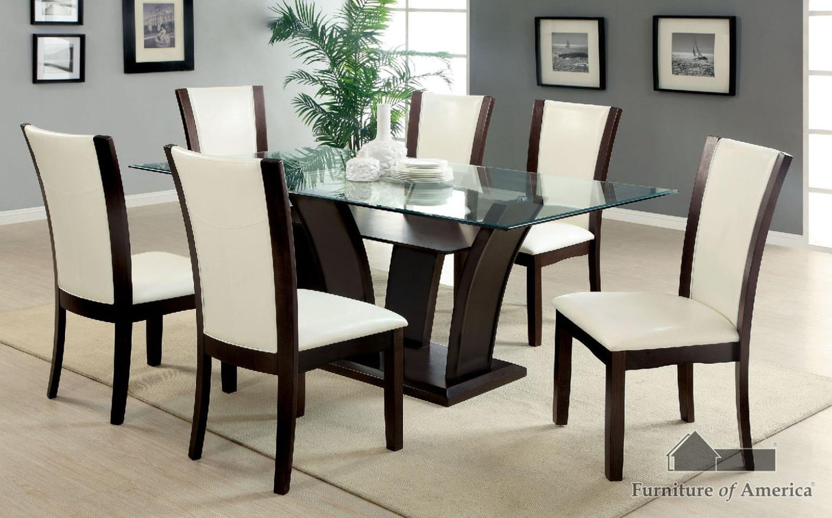 Manhattan Iii Dark Cherry/White Dining Set 7 Piece