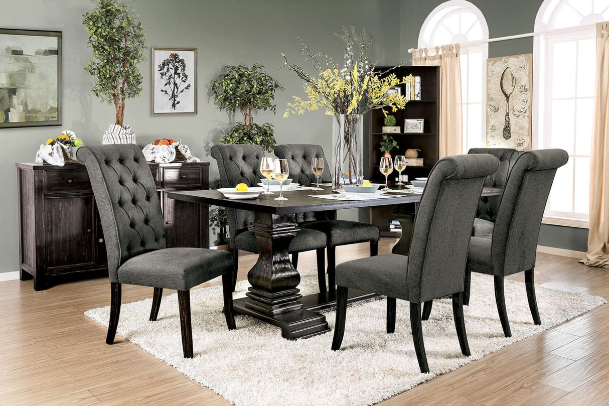 Nerissa Antique Black Dining Set 7 Piece