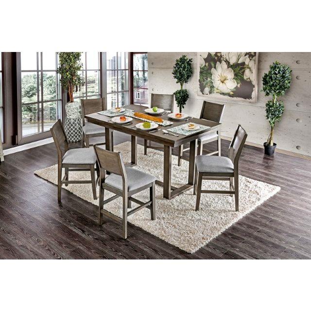 Anton Gray, Light Gray Dining Set 7 Piece