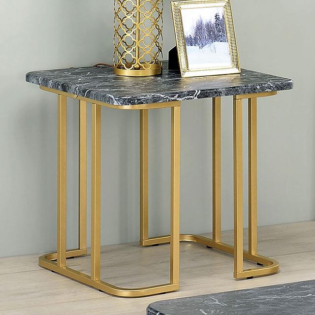 Calista Gold/Black End Table