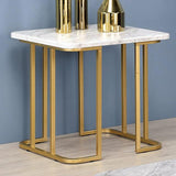 Calista Gold/White End Table