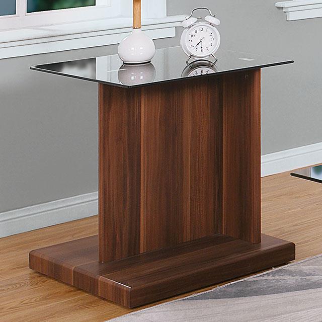 Mannedorf Black/Dark Walnut End Table