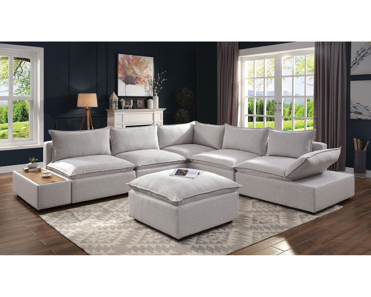 Arlene Light Gray Ottoman