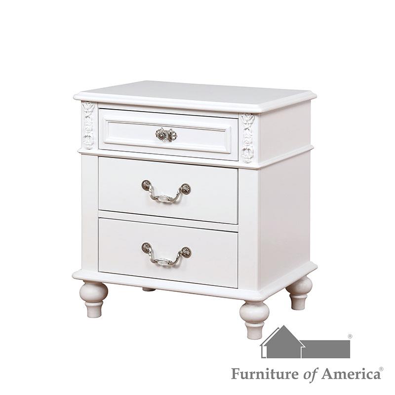 Belva White Night Stand