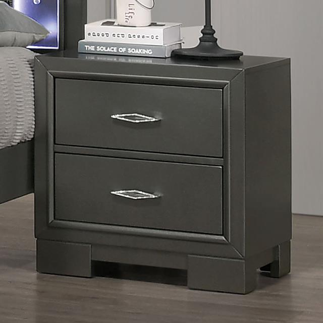 Alison Metallic Gray Night Stand