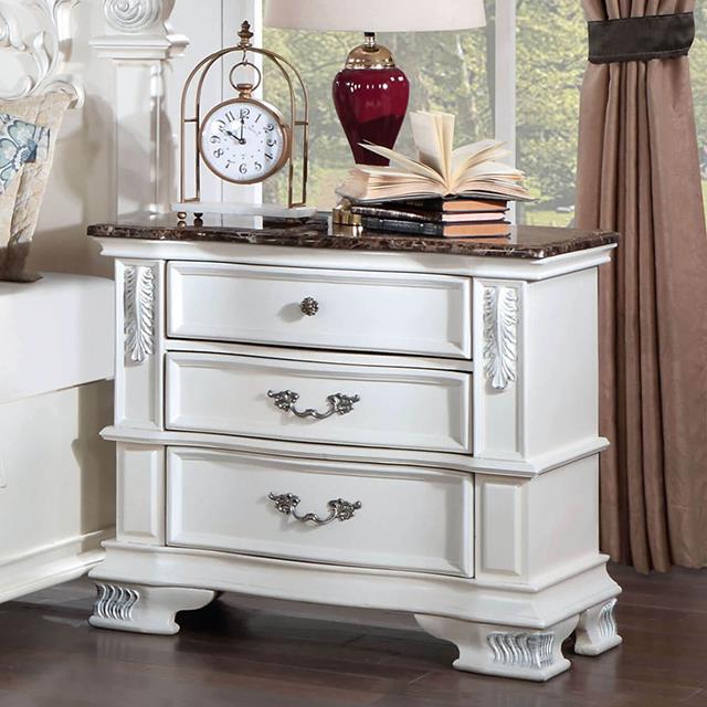 Esparanza Pearl White Night Stand