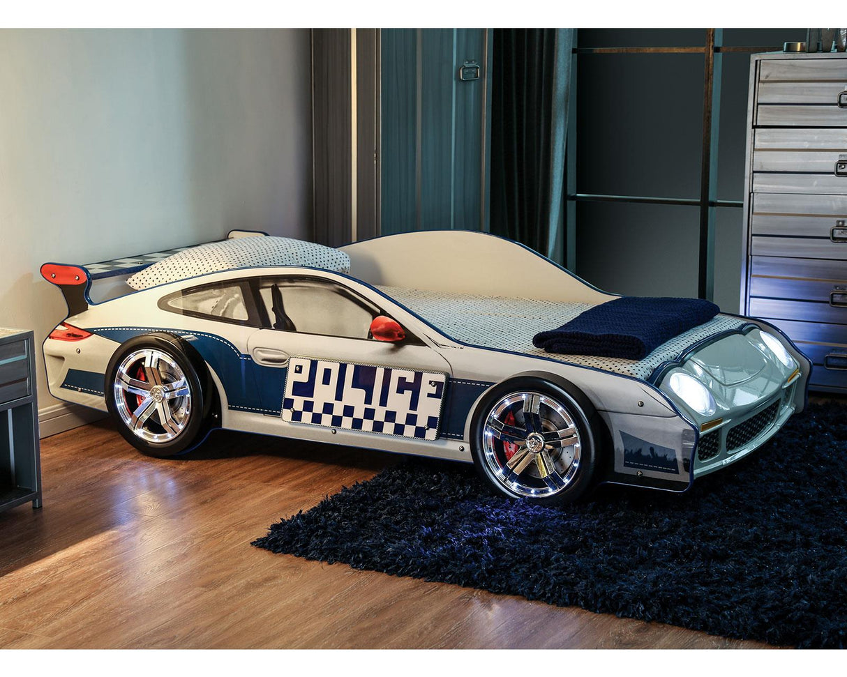 Police Car White/Blue Youth Bedroom