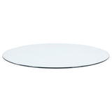 48" Round Glass Table Top Clear