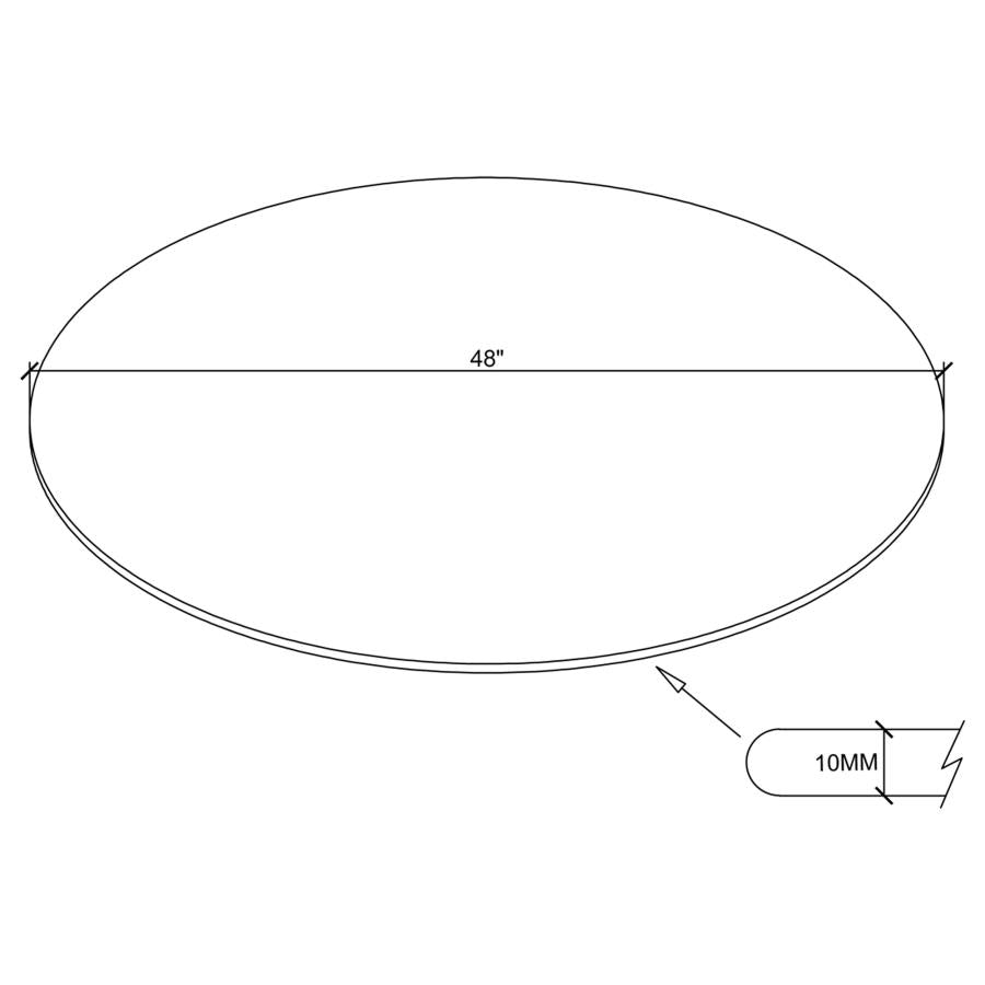 48" Round Glass Table Top Clear