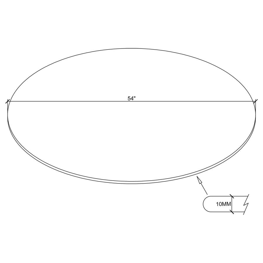 54" Round Glass Table Top Clear