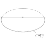 54" Round Glass Table Top Clear