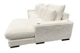 Palm Sunday Ivory Jumbo Corduroy 3pc Reversible Sectional Sofa w/ Dual Cupholders & USB Ports