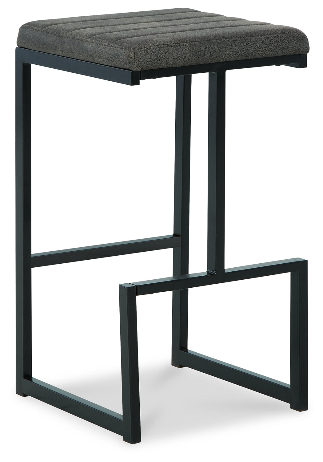 Strumford Gray/Black Bar Height Bar Stool