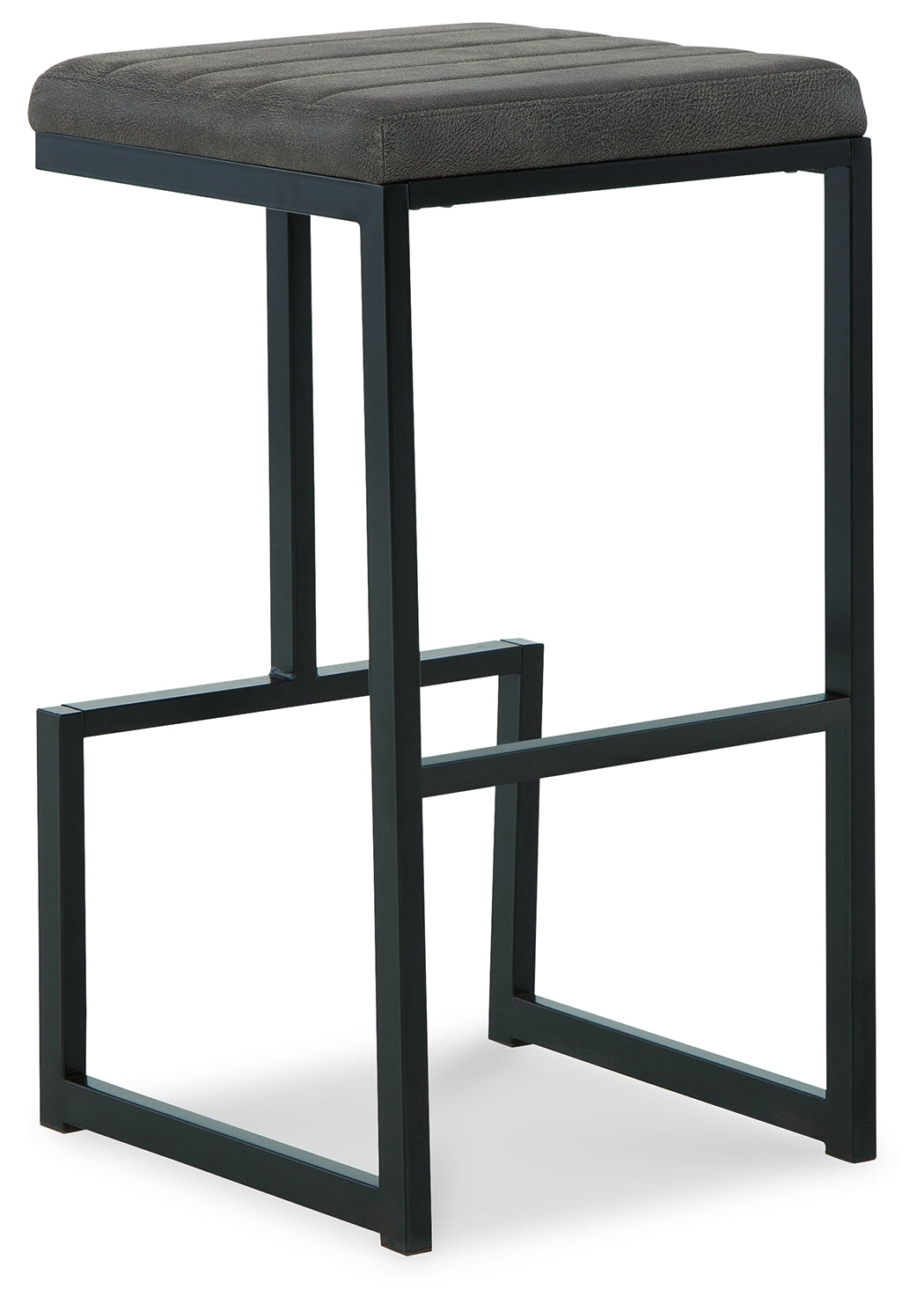 Strumford Gray/Black Bar Height Bar Stool