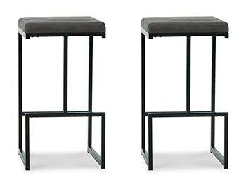 Strumford Gray/Black Bar Height Bar Stool