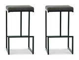 Strumford Gray/Black Bar Height Bar Stool