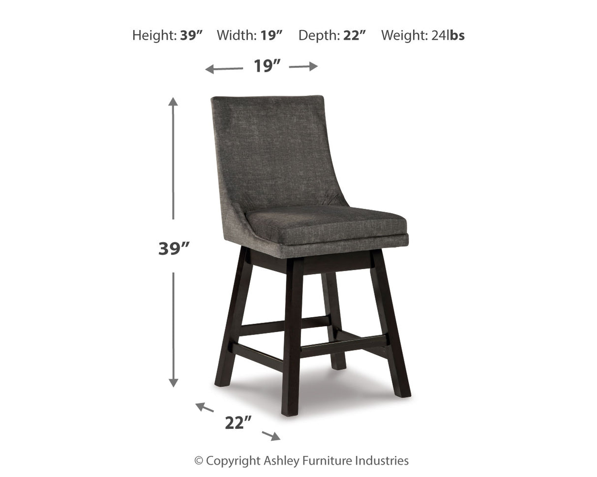 Tallenger Dark Gray Counter Height Bar Stool