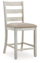 Skempton White/Light Brown Counter Height Bar Stool